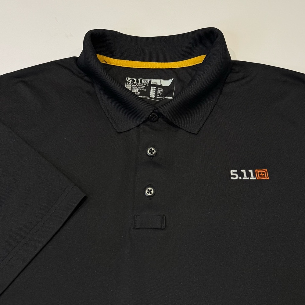 5.11 Tactical Men's Large Pinnacle Polo Short Sleeve Black Workwear